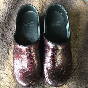 Patent Red and Black Dansko Clogs in size 37